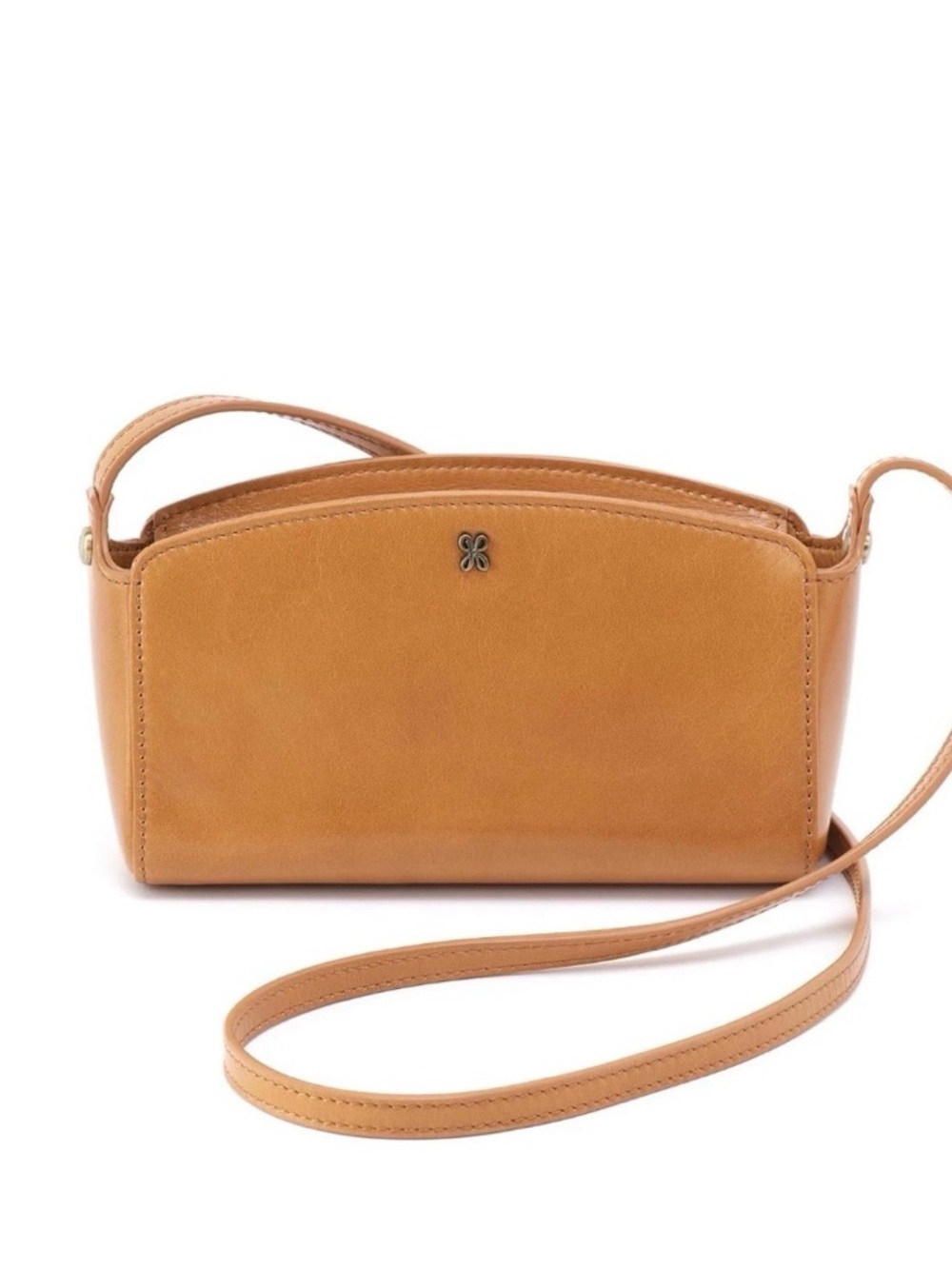 HOBO Leather Crossbody Shoulder Bag Purse Natural Brown